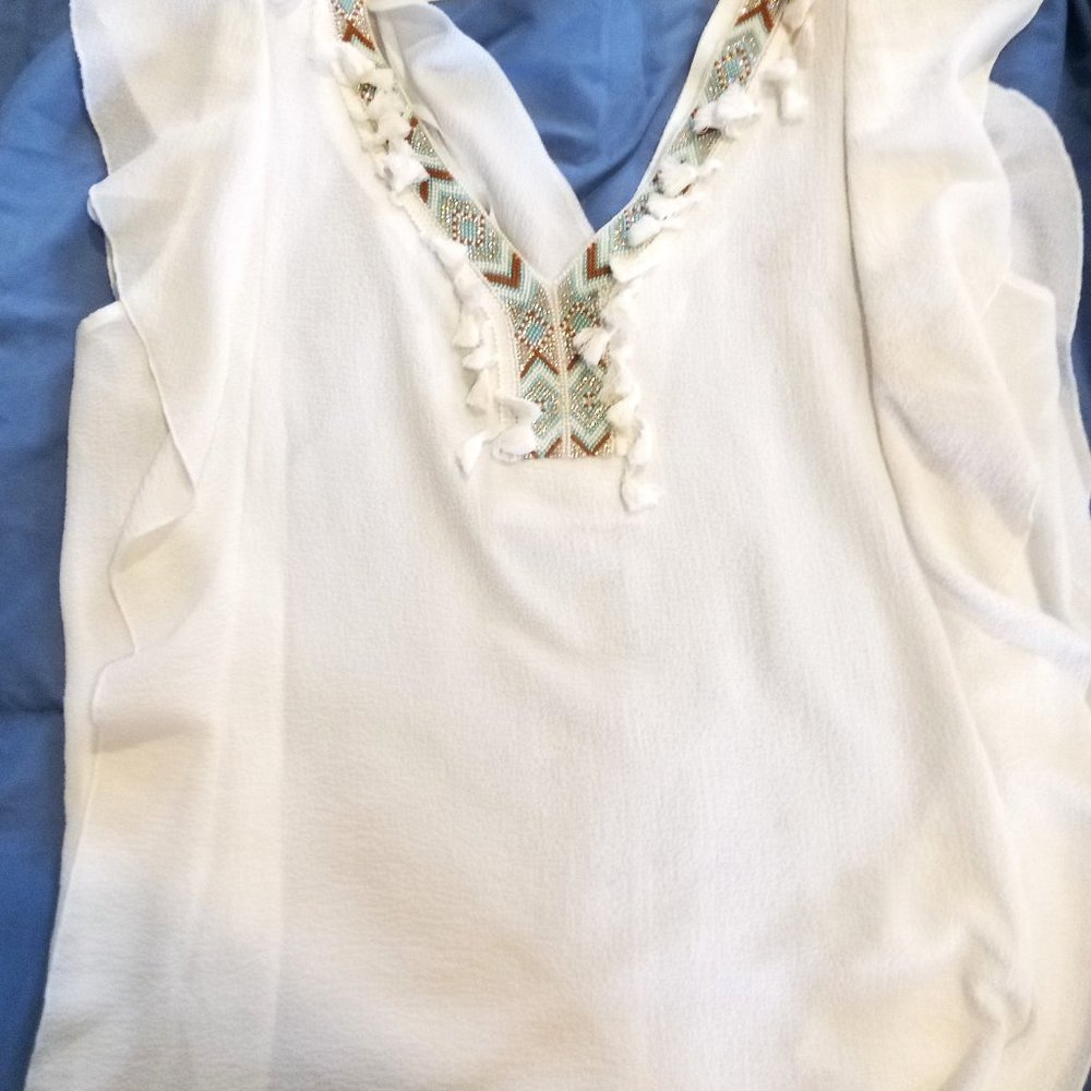 Casting soft beaded blouse